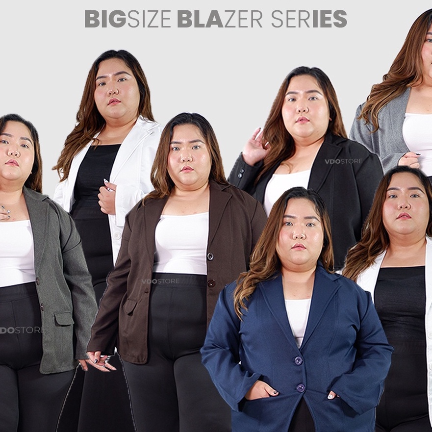 BLAZER JUMBO WANITA PREMIUM - LD 110 118 120 124 - 4XL 5XL 6XL -  ATASAN KERJA JAS KANTOR JUMBO BIG 