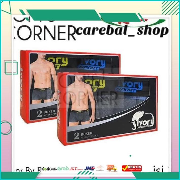 CELANA BOXER PRIA ISI 2 | CELANA DALAM IVORY BY RIDER| IV203 KUALITAS BERKELAS