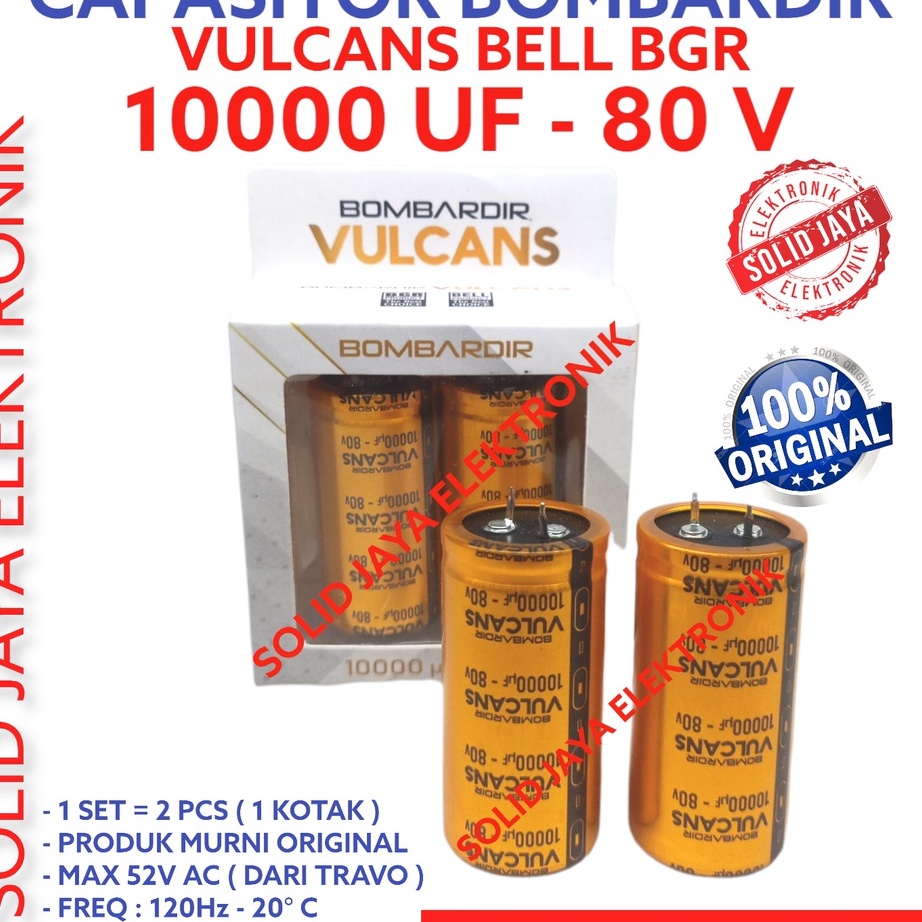☍☌✵❂ CAPASITOR ELCO VULCANS 10000UF 80V BOMBARDIR VULCAN 10000 UF 80 V ELKO KAPASITOR 10000 MIKRO MI