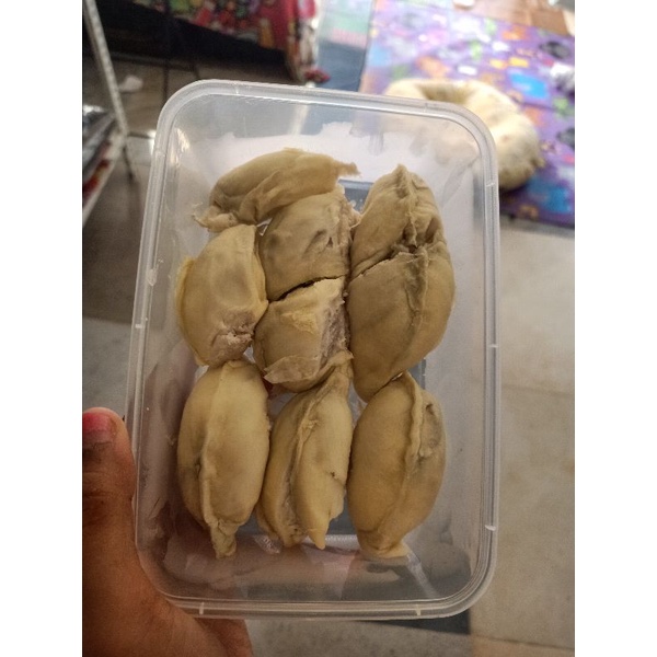 

durian kupas ddkan .. produksi sendiri d jamin manis stra 1 buah durian utuh uk sedang