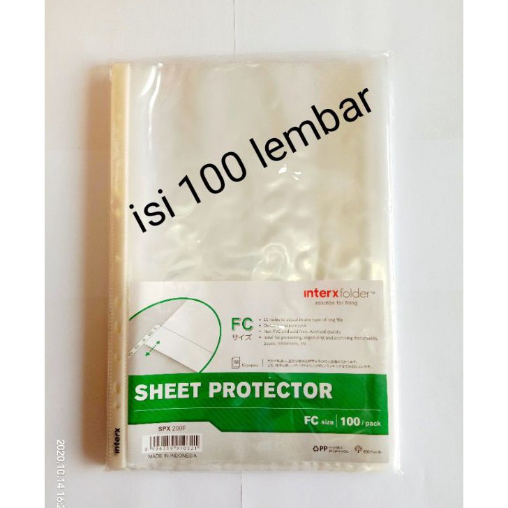 

Hot Product PP Pocket Folio InterX isi 100 Lembar / Sheet Protector F4 Inter X (pak 100)