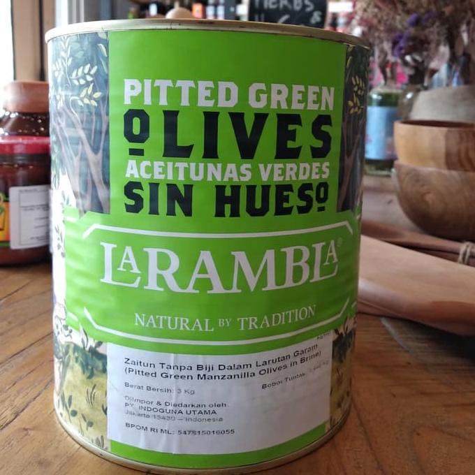 

La Rambla Pitted Green Olives 3 KG/Buah Zaitun Hijau Best Seller