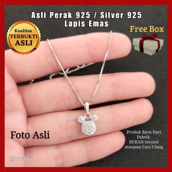 Hiasan Kalung Anak Perempuan Mickey Miki Perak Asli Silver 925 Lapis Mas S925