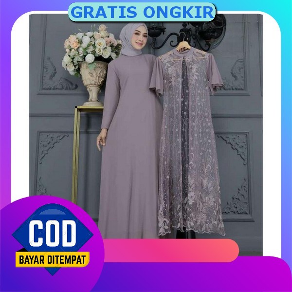 Gamis Set Syari By Ulya Hijab Baju Gamis Wanita Terbaru 2023 Kekinian Kondangan Atasan Gamis Ibu Ibu