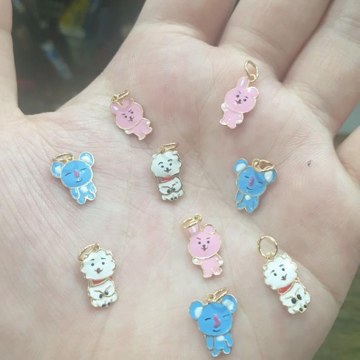 Hiasan Liontin Bandul Kalung Anak Karakter Lucu Biru Pink Emas Asli 375 8K