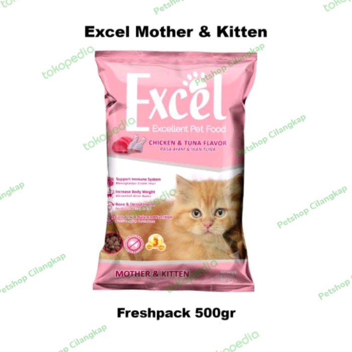 

Excel Mother And Kitten Promo Paket 5Kg(500Gr10) Makanan Kucing Excel