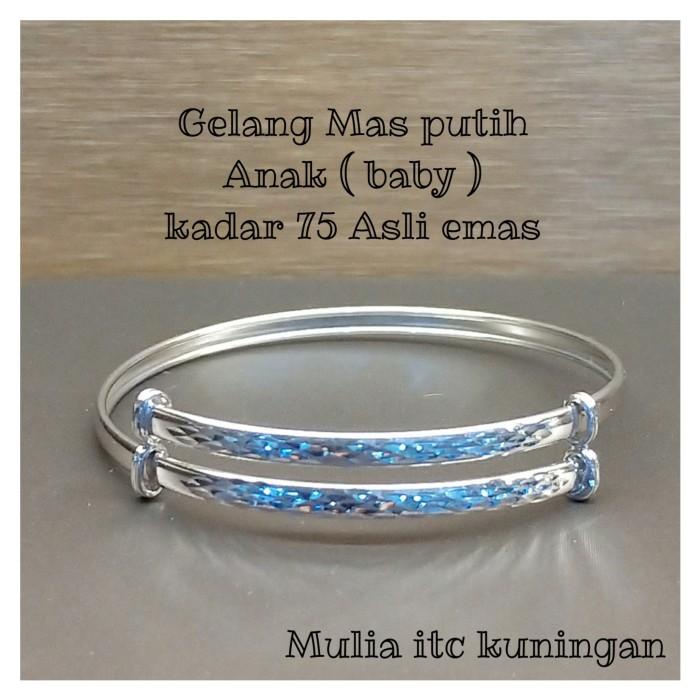 Hiasan Gelang Mas Putih Anak ( Baby ) Kadar 75% Asli Emas