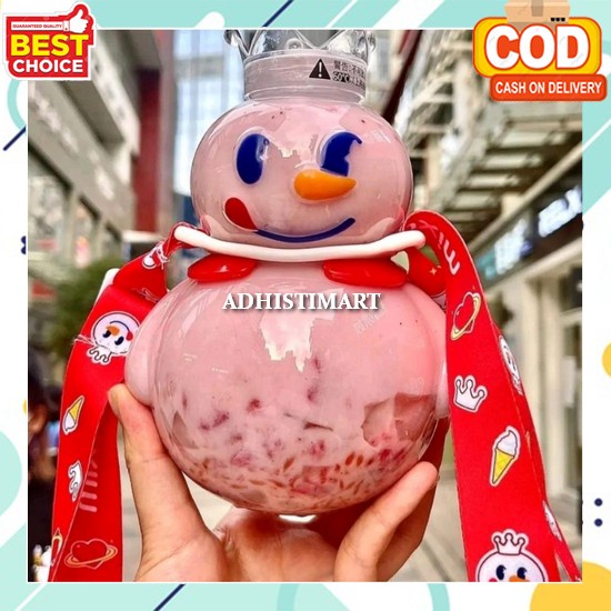 Botol Mixue Ada Lampu Tumbler Mixue Lampu Led + Sedotan Botol Minum Tumbler Mixue Snow King / Botol 