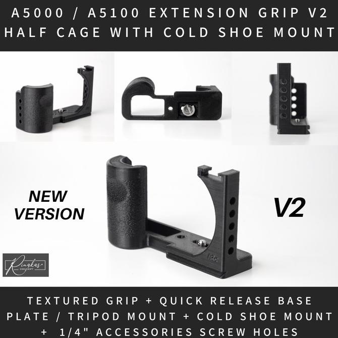 Extension Grip V2 Half Rig Cage Case Sony A5000 A5100 RINGKAS CONCEPT