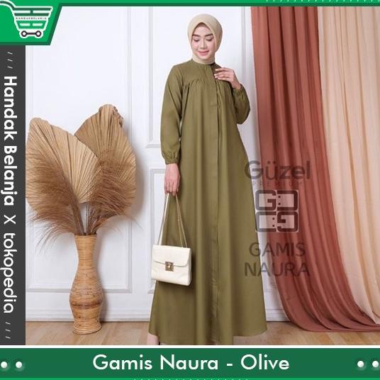 BAJU GAMIS NAURA GUZEL PREMIUM POLOS BAHAN KATUN TOYOBO ORIGINAL GUZEL