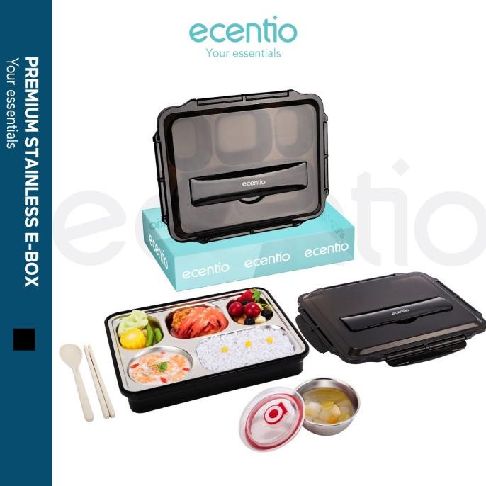 ecentio 1100ml lunch box Kotak Makan Siang dengan Stainless Steel