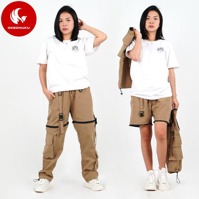 Okechuku JUSTINE Celana Cargo Panjang Pendek Celana Wanita Streetwear