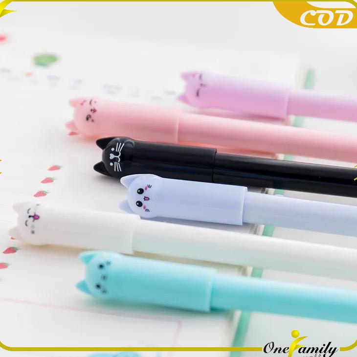 

ONE-A14 Pulpen Gel Karakter Kucing Pena Unik Bolpen Motif Kucing Stationary Alat Tulis lucu