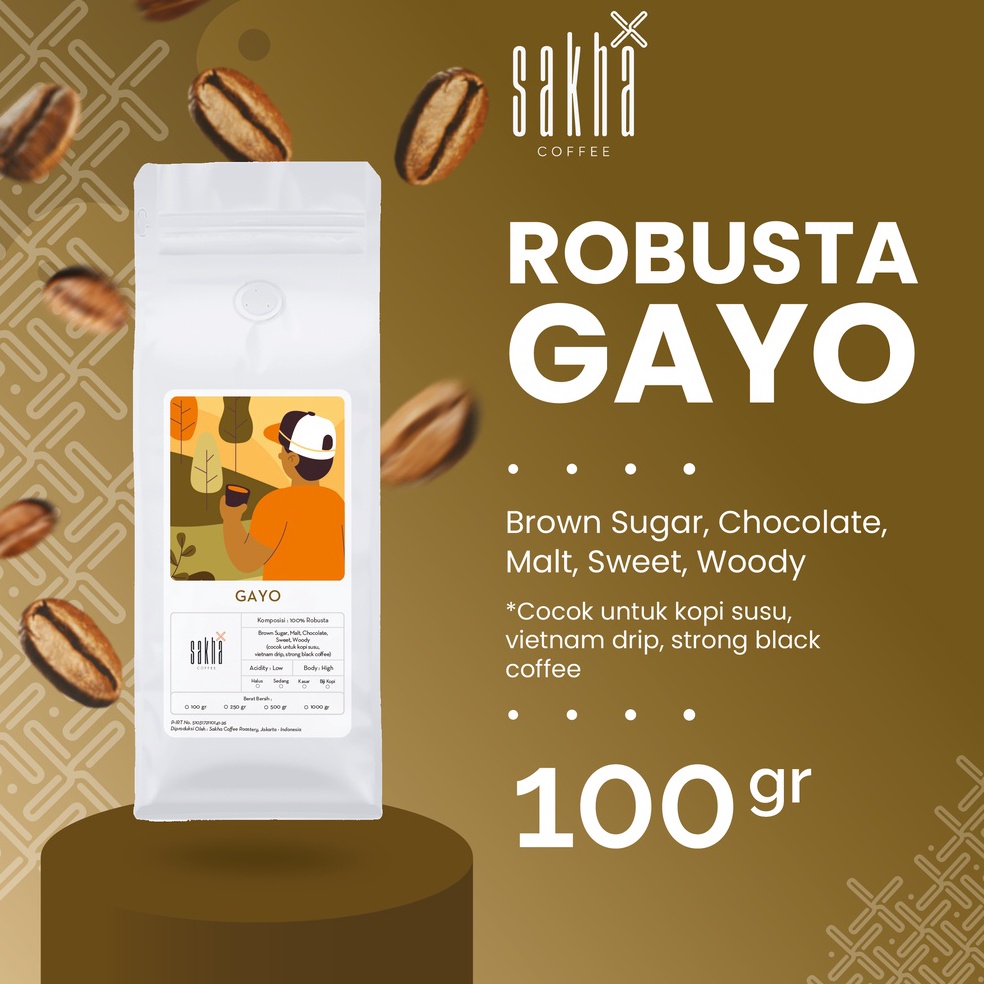 

Special Edition.. Kopi Robusta Gayo Aceh Coffee Roast Bean Espresso Beans 100 Gram Biji Bubuk Coffe Roastery HFF