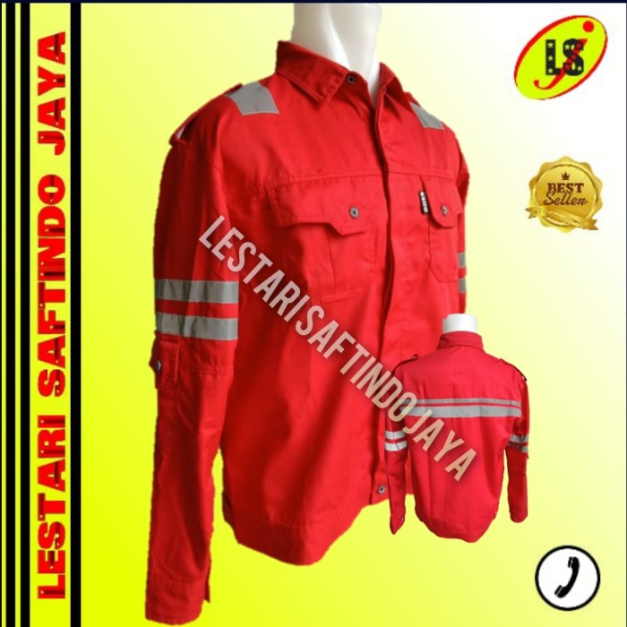 Wearpack Baju Safety Hse Merah-Baju Seragam Safety-Wearpack Coverall Safety