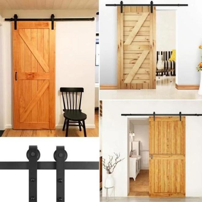 Pintu Geser Barn Door Sliding Besi Rel Pintu Geser Door Track 2 Meter