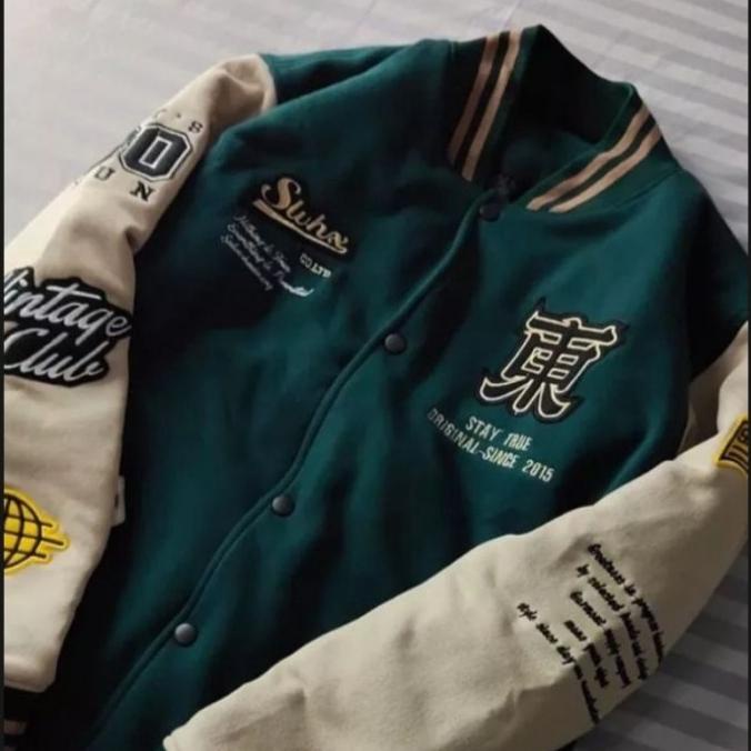 Varsity Baseball Japan Vintage Jaket Baseball Vintage Club Hijau - XXL