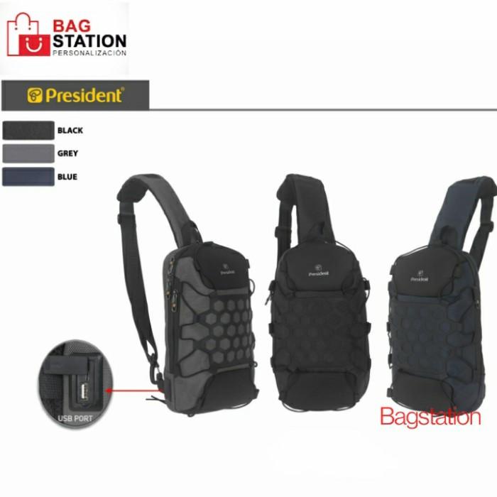 Tas Selempang President Usb Original Sling Bag Chest Bag President Ori