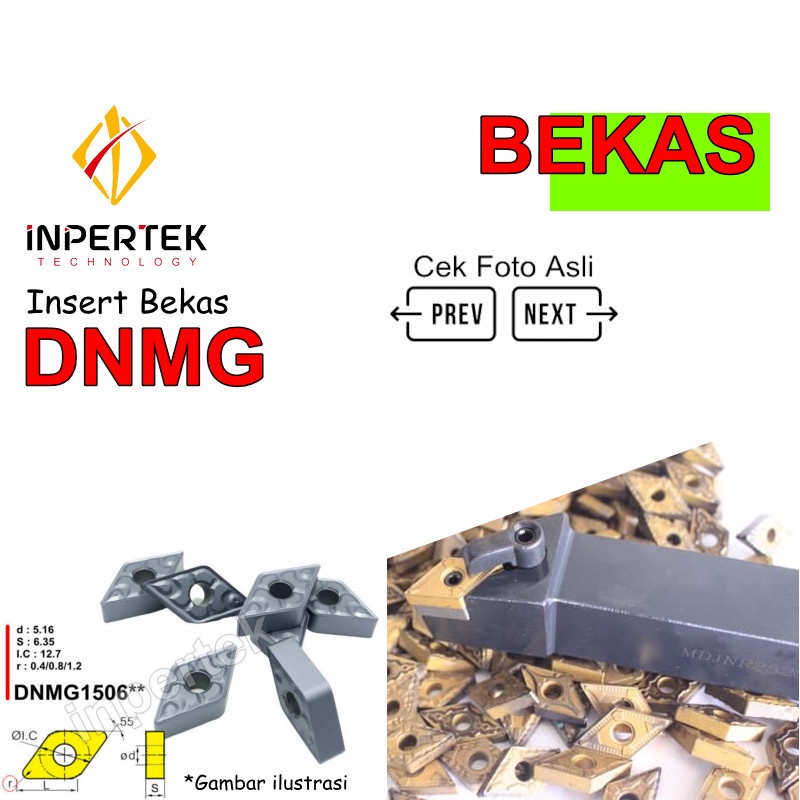 Insert DNMG 15 04 BEKAS Mata Bubut DNMG 15 Pisau Bubut Chip Bubut DNMG15 CNC Widia