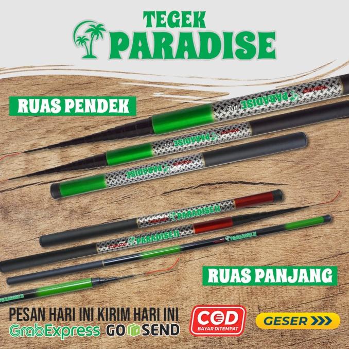 Tegek Murah Panjang 210 cm Ruas Pendek 40 cm Bless Salmon Pole Action  Medium