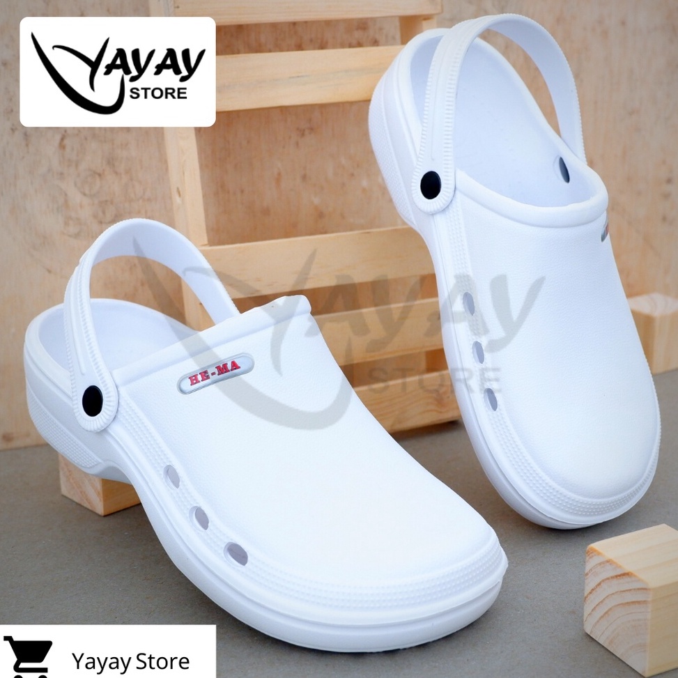 REKOMENDASI| Sandal Sepatu Model CROCS Putih SANDAL MEDIS / BIDAN / DOKTER / OPERASI / ICU Sandal KO