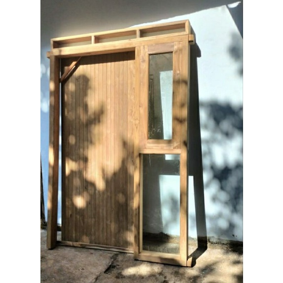 pintu utama kayu jati perhutani super estetik