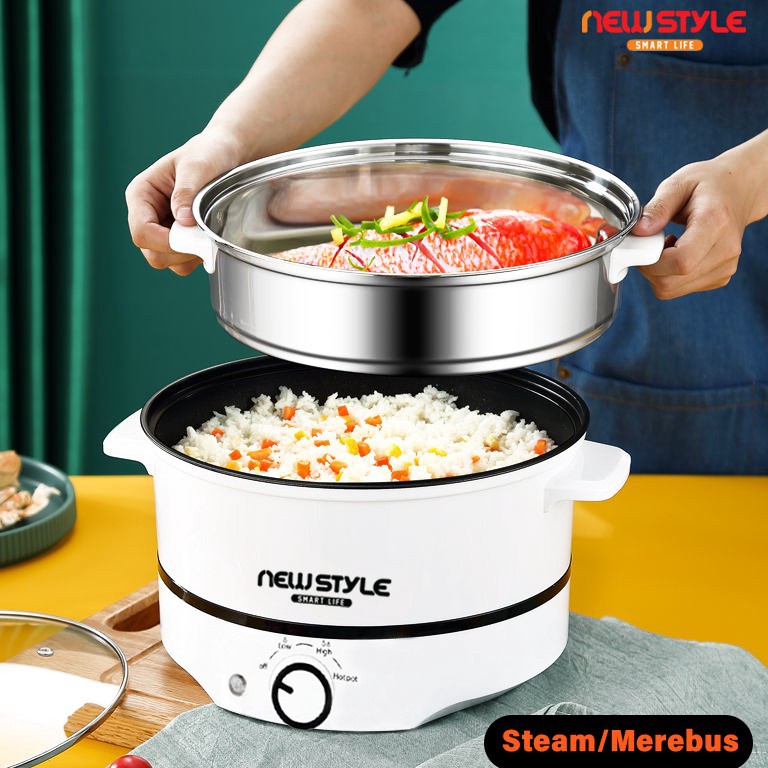 HARGA SPESIAL Newstyle Panci Listrik Panci Electric Multifungsi Y09 Hotpot Pan Anti-lengket Panci El
