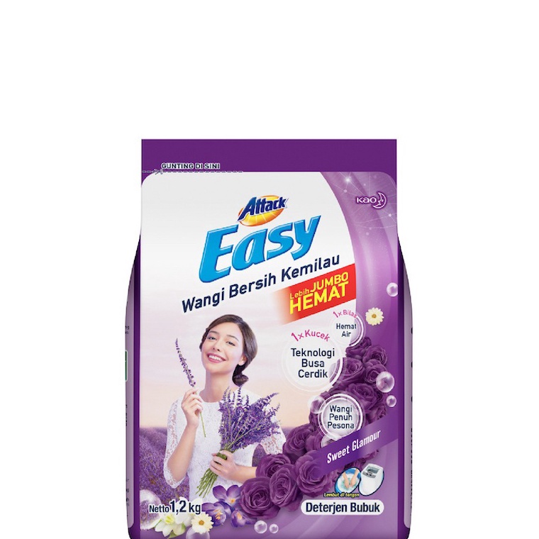 Terjamin Bagus Attack Easy Sweet Glamour Deterjen Bubuk 1.2 kg Wangi Bersih Kemilau EBA