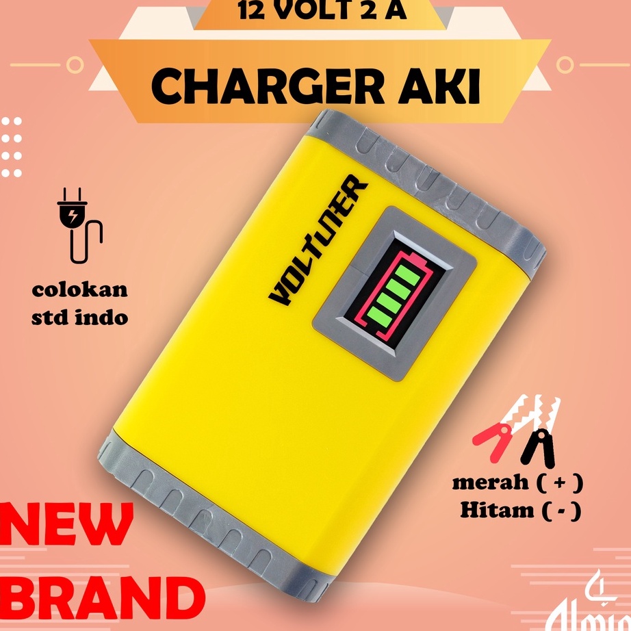 murah CHARGER AKI 2A 12V MOTOR MOBIL KABEL INDONESIA CASAN AKI ACCU ALAT CAS AKI MOTOR MOBIL 12V 2A 