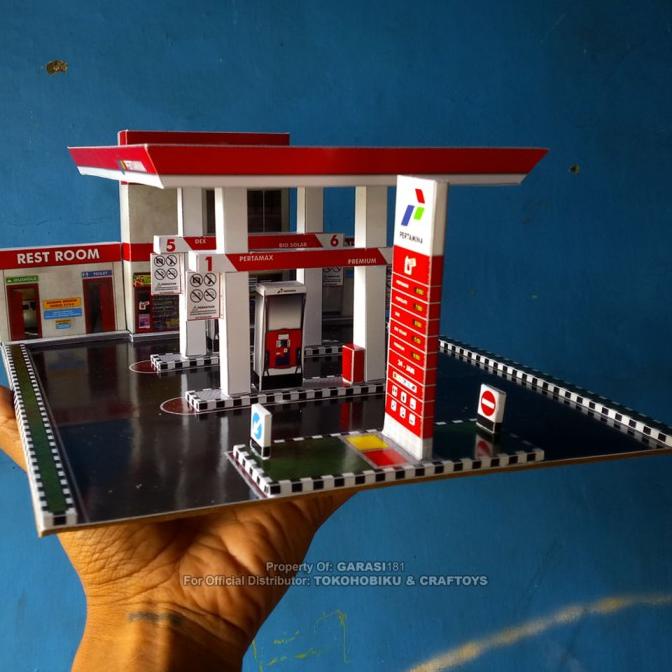 DIORAMA DIECAST SKALA 1/64 - MINIATUR SPBU PERTAMINA