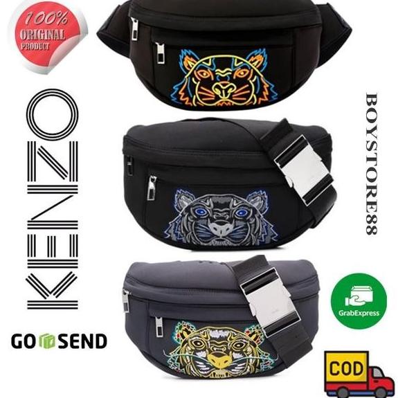 [Ramadhan Sale] Tas Waistbag Kenzo Tiger Bordir Tas Selempang Dada Lixiaomei