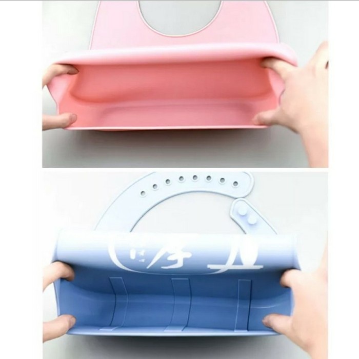 Celemek Makan Dewasa Addult Apron Bib Tahan Air Waterproof Silicone