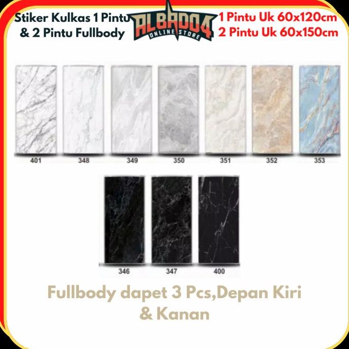 stiker kulkas 1 pintu full body dan 2 pintu Full body variasi marmer