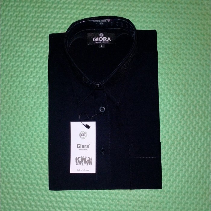 Baju Kemeja Hitam Lengan Panjang Pria