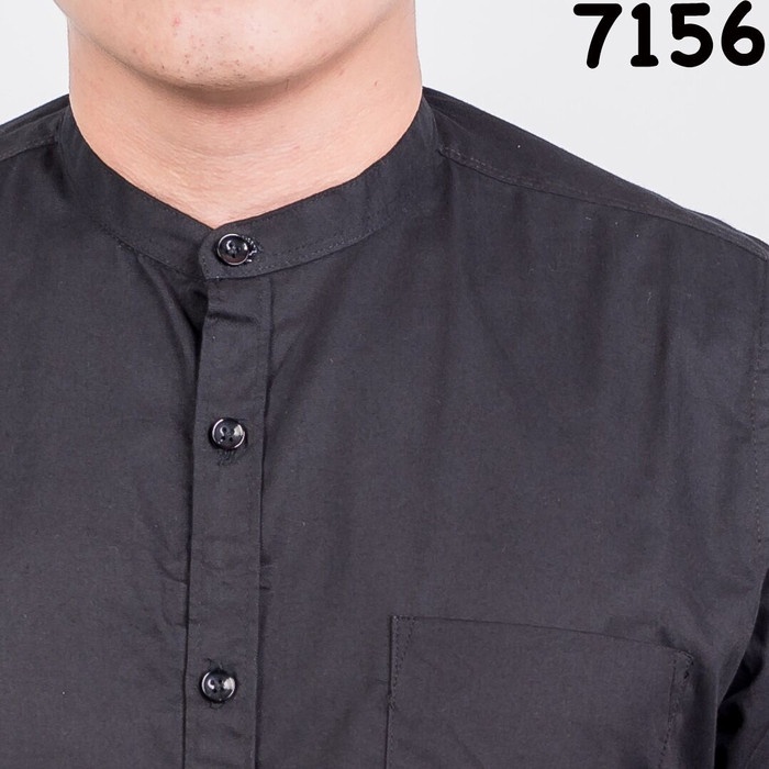 Kemeja Pria Lengan Panjang Putih Hitam Salur / Baju Kasual Cowok