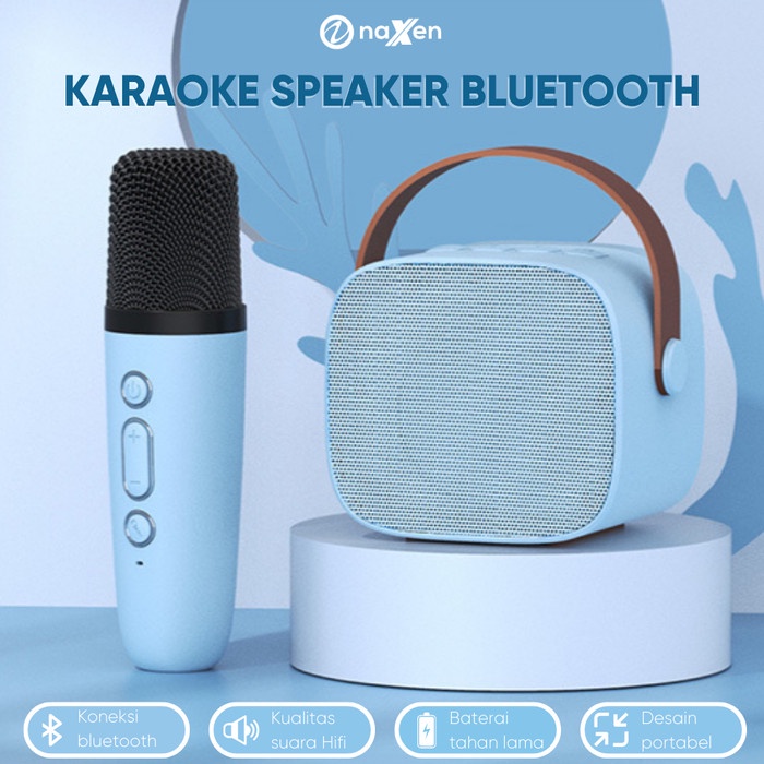 Speaker Karaoke Bluetooth Premium Naxen Extra Bass + Mic Wireless