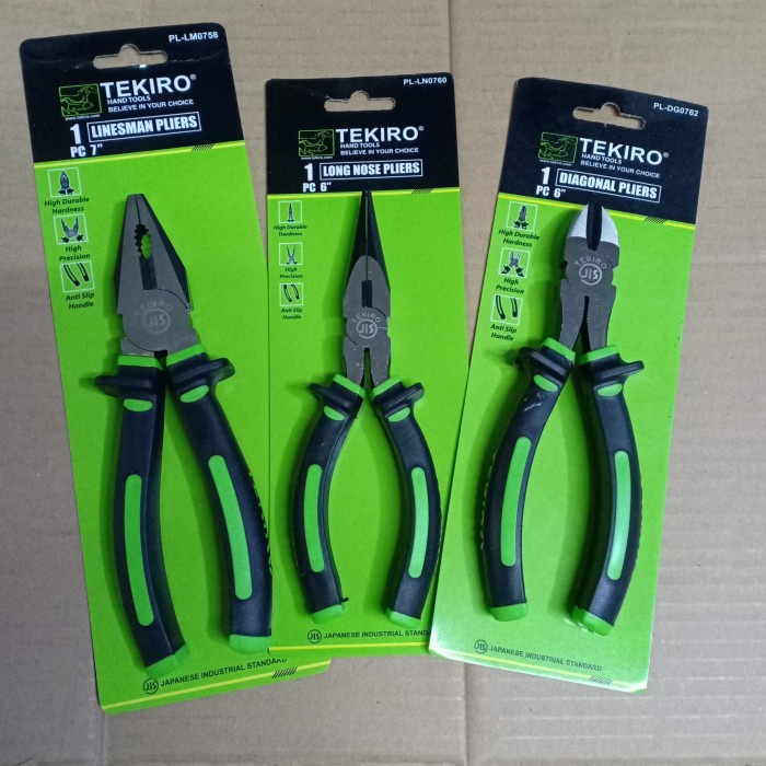 Terlaris Tang Tekiro 1 Set Tang Combinasi Tang Lancip Tang Knipe Tang Potong