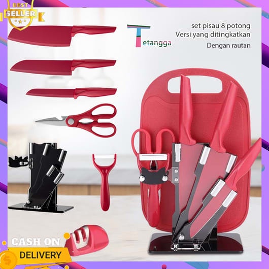 Pisau Set Dapur Lengkap 7 Pcs Stein Cook Ware 6 In 1 Survival Keren Unik Tebal Kuat Steel Anti Jamur