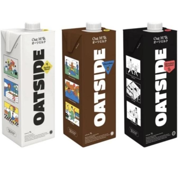 

Outside Oatside Chocolate | Hazelnut Barista Blend Oat Milk 1L | Susu