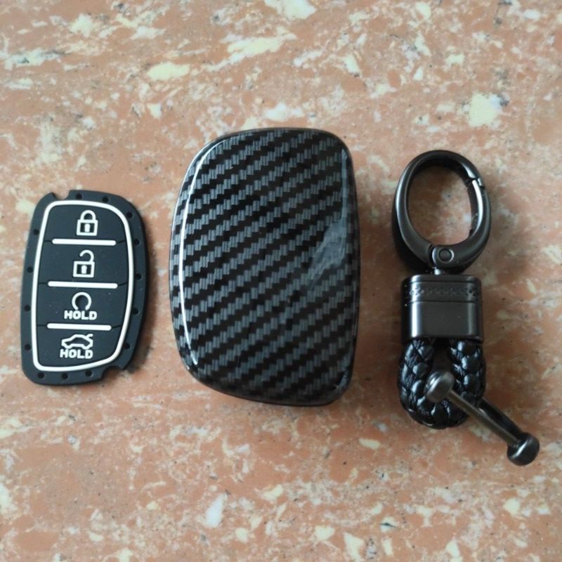 cover casing keras kunci remot mobil Hyundai creta motif carbon