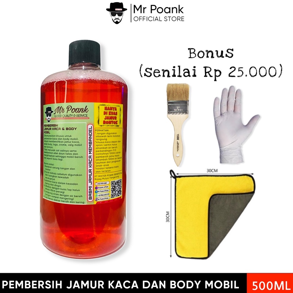 PALING DICARI: Mr Poank Cairan Pembersih Jamur Kaca Dan Body Mobil Terbaik Paling Ampuh Garansi Efek
