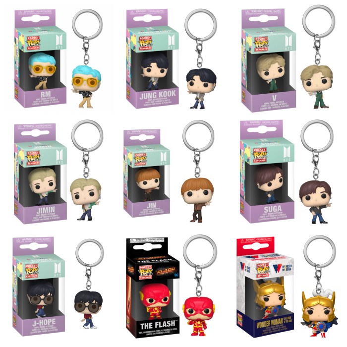 Funko Funko Pop Keychain (Bts, Jin, Rm, Suga, V, Jimin, Jung Kook, Flash)