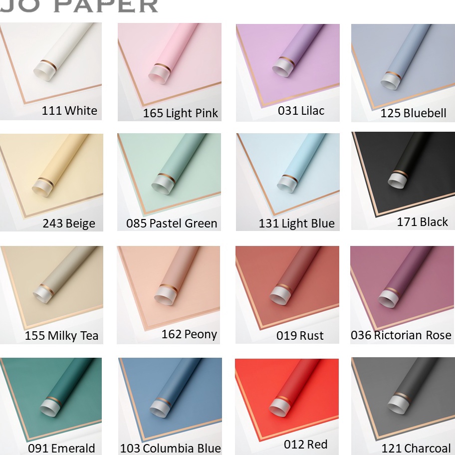 

AGMLN [20 LEMBAR] Flower Wrapping Paper Varian List Gold Frame Transparan Kertas Buket Bunga Cellophane Florist Kertas Kado 8767