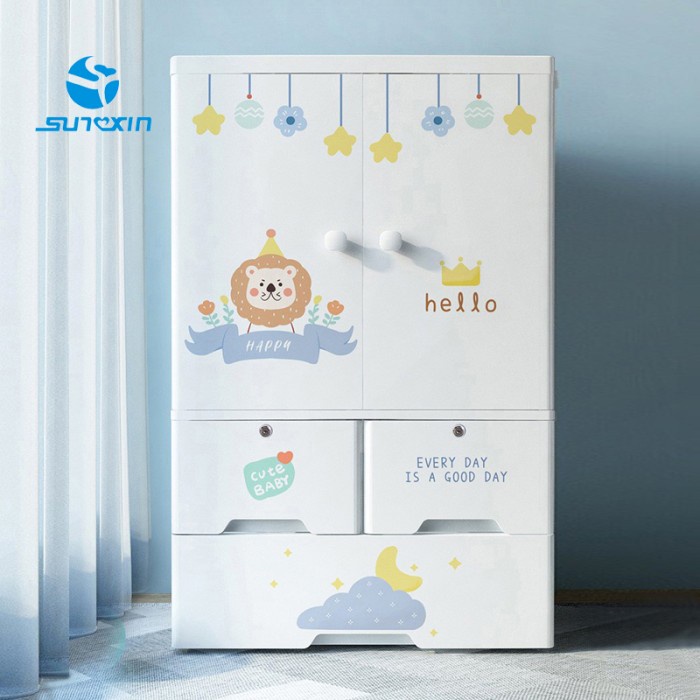 Terlaris Sunxin - Lemari Pakaian Anak 65Cm S88/ Lemari Bayi Plastik / Plastic