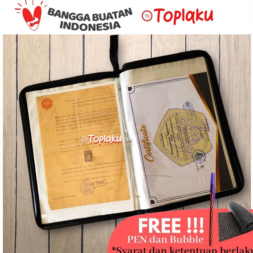 

Motif Terkini.. TOPLA Map Ijazah Dokumen Keeper Resleting Anti Air Kulit Isi 40 60 Document Sertifikat File Folder Organizer Business File Clear Holder 58