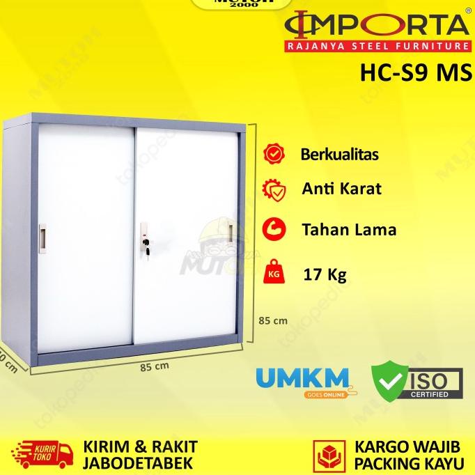 

IMPORTA HC-S9 BT MS lemari arsip besi pintu sliding Plat Pendek ---NEW READY---