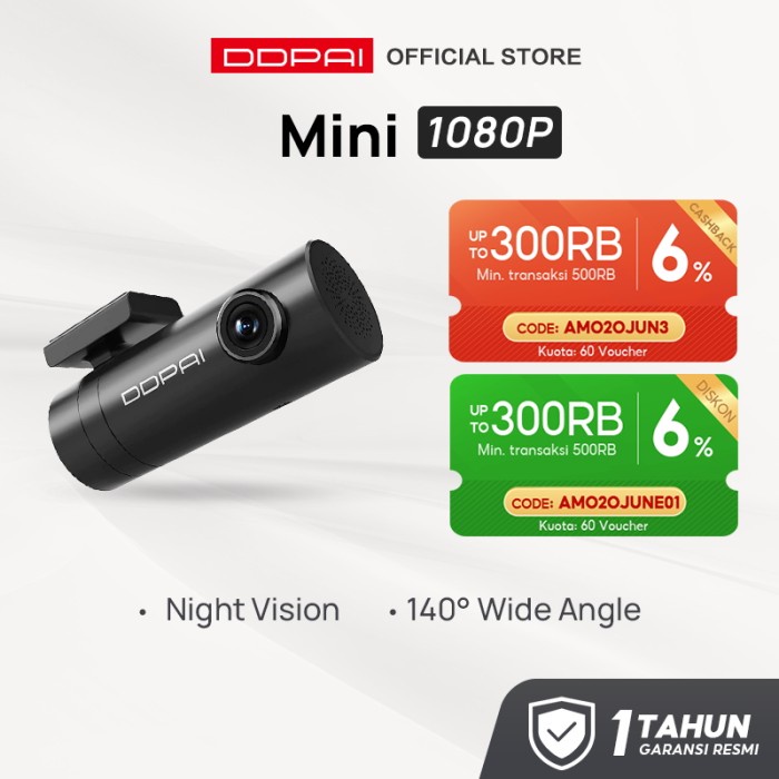 Terlaris Ddpai Mini Dash Cam 1080P