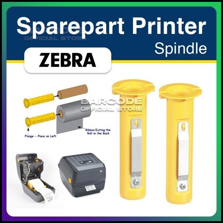 SEPASANG SPINDLE ROLLER CORE RIBBON 300 METER ZEBRA ZD220 ZD888 ZD230