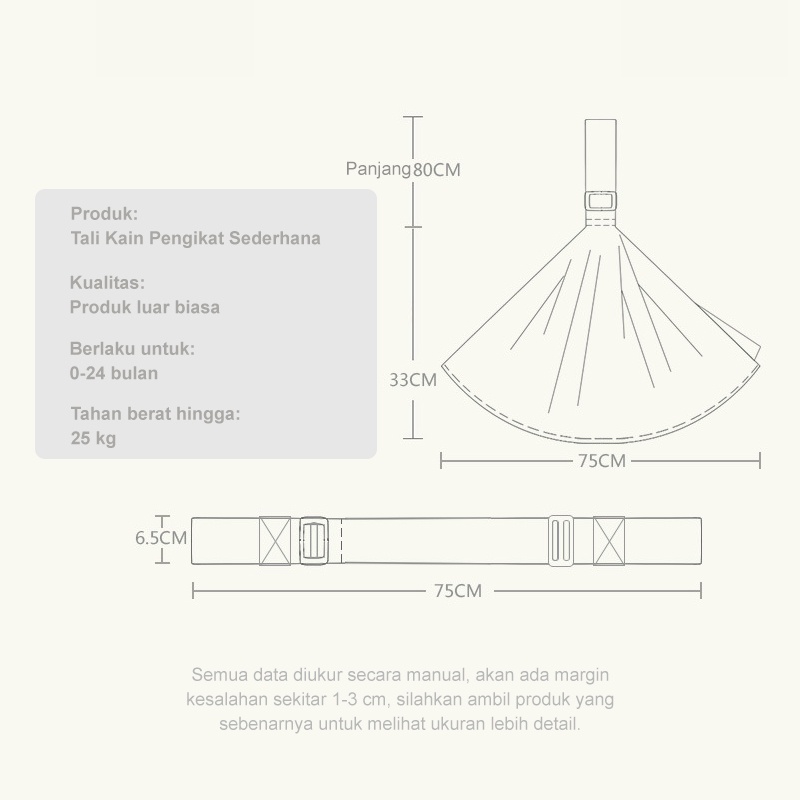 Holiven Gendongan Bayi Kain Selempang Sederhana