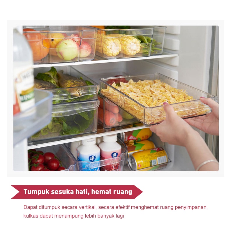 Holiven Kotak penyimpanan makanan kulkas PET berkapasitas besar